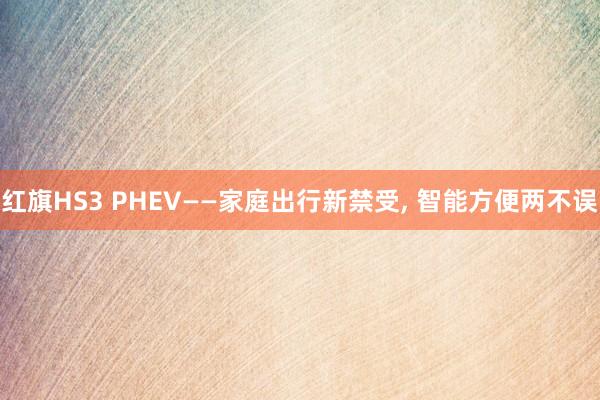 红旗HS3 PHEV——家庭出行新禁受, 智能方便两不误